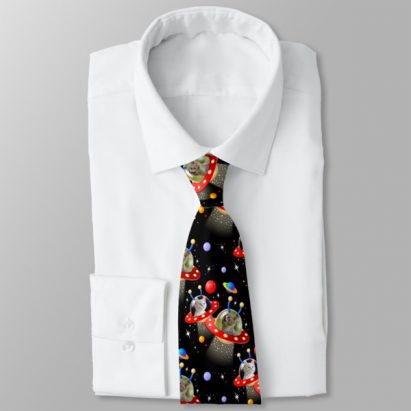 Cats and Kittens in UFOs Mens Tie