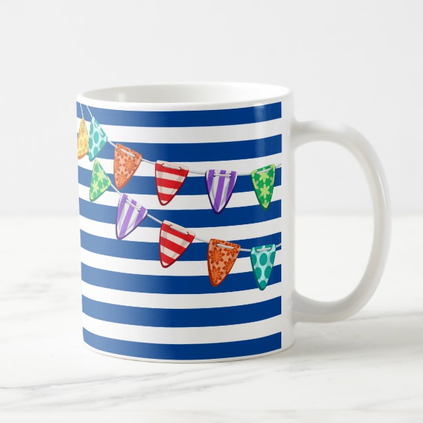 Personalised Best Surfer Nautical Striped Coffee Mug - Image 2