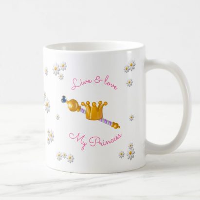 Alternative view of Personalised Regal Unicorn Princess Crown & Daisies Mug