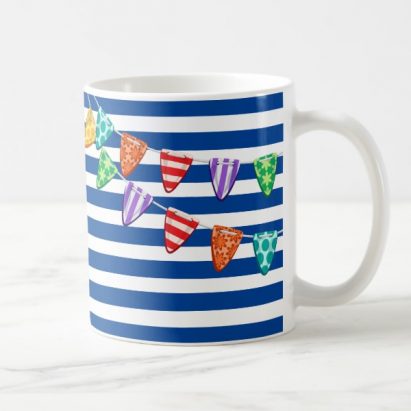Alternative view of Best Surfer Cornish Beach Camper Van Nautical Stripe Coffee Mug