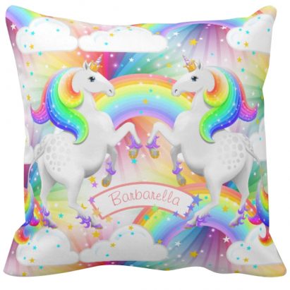 Rainbow Princess Unicorn Starburst Cushion