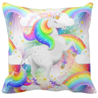 Princess Unicorn Rainbow Starburst Cushion