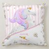 Personalised Striped Pink Unicorn Princess Nursery Cushion