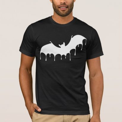 Alternative view of Nu Goth Gothic white on Black Dracula Vampire Emo T-Shirt