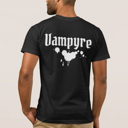 Nu Goth Gothic white on Black Dracula Vampire Emo T-Shirt