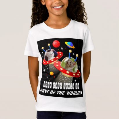 Put Your 2 Cats in a UFO Sci Fi Girls T-Shirt