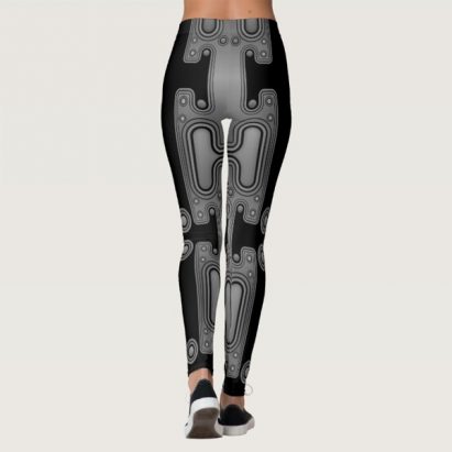 Alternative view of Grey Mechanical Android Futuristic Robot Leggings