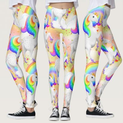 Large Print Rainbow Unicorn Leggings