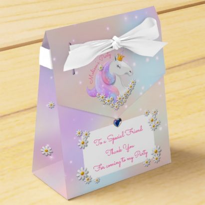 Special Magical Pink Unicorn Birthday Favour Box