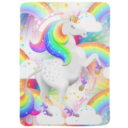 Unicorn Princess Sweet Dreams Rainbow Baby Blanket