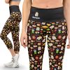 Personalised Japanese Kawaii Decora Capri Sushi Yoga Leggings