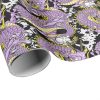 Dragon Tattoo Art in Purple Lilac and Yellow Wrapping Paper