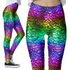 Gay Pride LGBTQ Rainbow Wet Look Mermaid Tail Festival Leggings