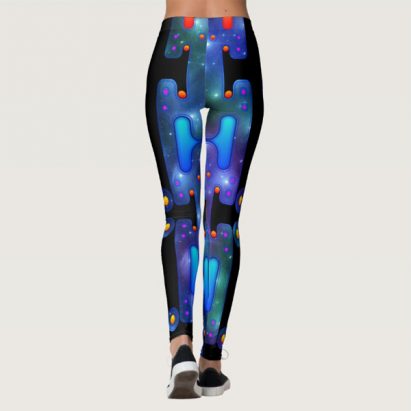Alternative view of Cosmic Space Girl Robot Mechanical Android Leggings