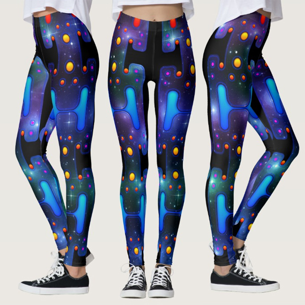 Cosmic Space Girl Robot Mechanical Android Leggings