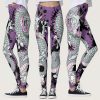 Grey Splash Tattoo Dragon on Purple Leggings
