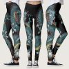 Gothic Dragon Tattoo on Black Leggings