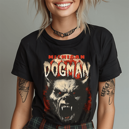 Personalised Unisex Vintage Red Moon Dogman Retro T-Shirt