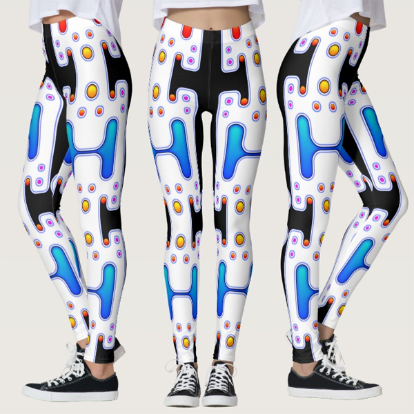 White Space Girl Mechanical Futuristic Robot Leggings