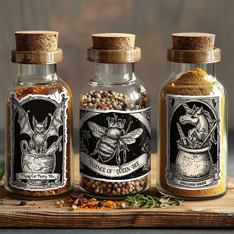 Magical Gothic Witch Wizard Potion Bottle Labels