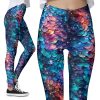 Celestial Mermaid Sparkles Galaxy Scales Glitter Effect Leggings