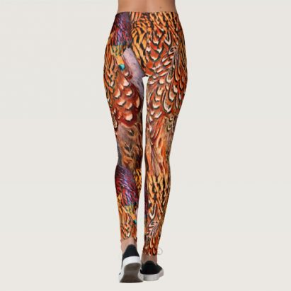 Alternative view of Bright Orange Pheasant's Feather Leggings