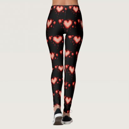 Alternative view of Alice's Queen of Gothic Bleeding Hearts Blood Red Leggings