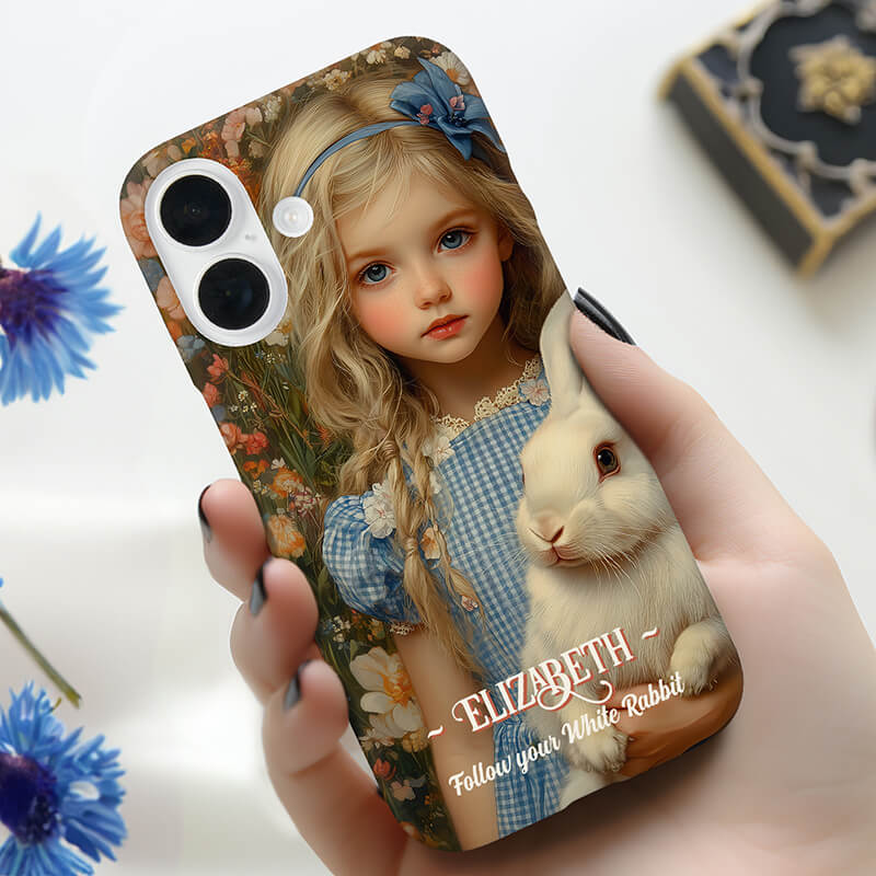 Alice in Wonderland with a White Rabbit Case-Mate iPhone Case