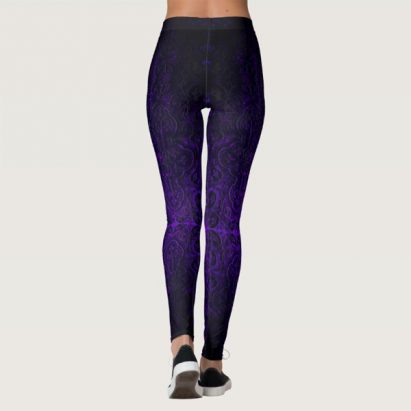 Alternative view of Dark Purple Romantic Weathered Gothic Crosses Leggings