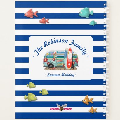 Alternative view of Nautical Striped Beach Surfer Camper Van Holiday Planner