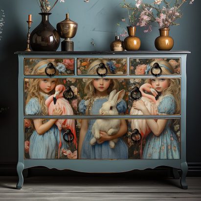 Alice in Wonderland White Rabbit and Flamingo Tissue Paper