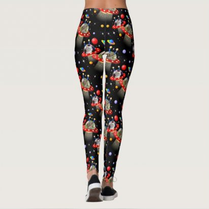 Alternative view of Cats and Kittens in UFOs Flying Saucers Leggings