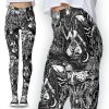 Darkest Satanic White Black Devil Baphomet Gothic Leggings