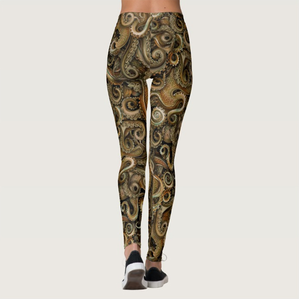 Eyecatching Victorian Steampunk Octopus Tentacles Leggings - Image 2