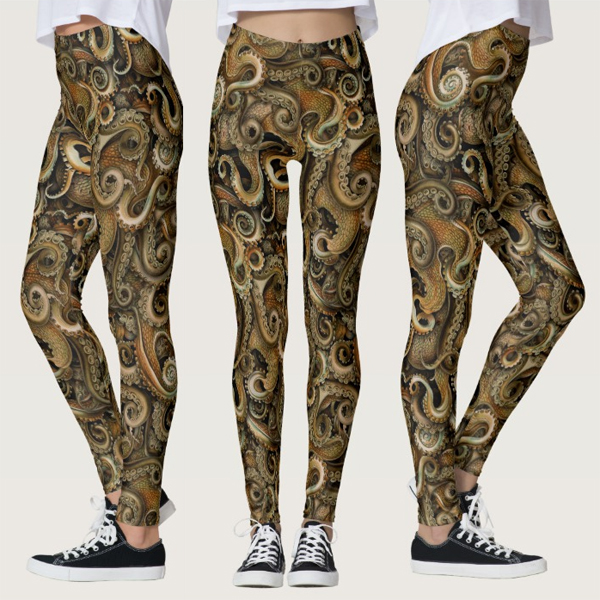 Eyecatching Victorian Steampunk Octopus Tentacles Leggings