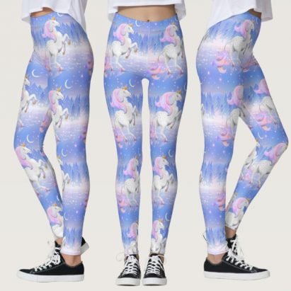 Unicorn Frozen Princess of the Forest Leggings