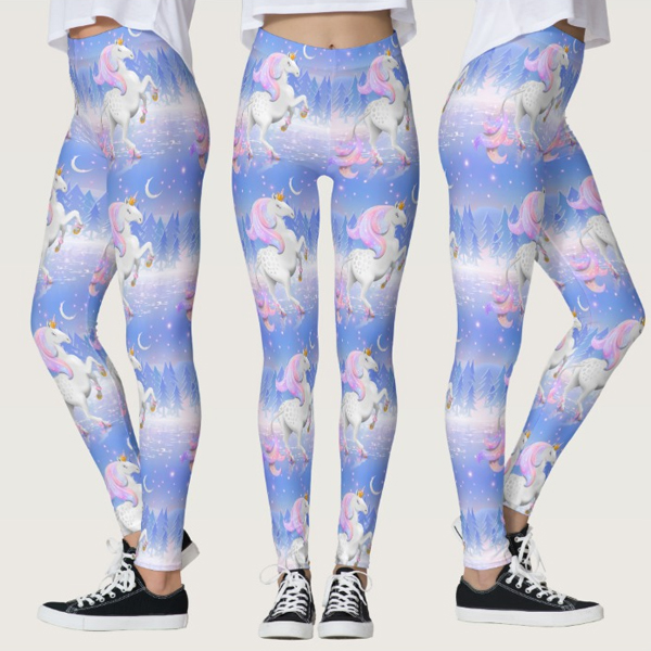 Unicorn Frozen Princess of the Forest Leggings