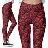 Romantic Red Roses Gothic Alternative Vintage Floral Leggings