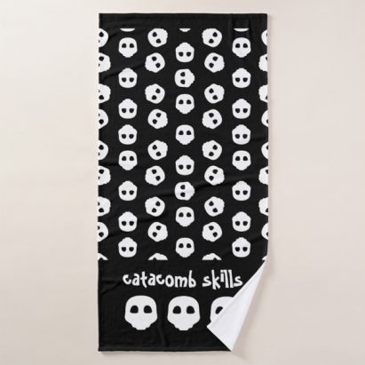 Alternative view of White Skater Skulls Gothic Alternative Emoji Towel Set