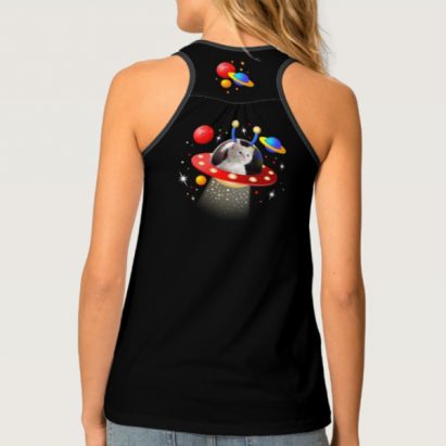Alternative view of Put Your Cat in a UFO Sci Fi Film Tank Top