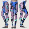 Purple Splash Dragon Tattoo Art on Electric Blue Leggings