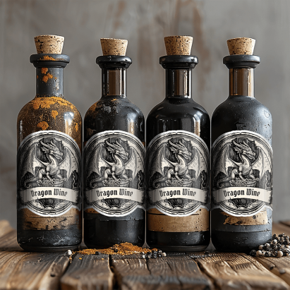 Alternative view of Personalised Magical Wizard Potion Bottle Dragon Labels