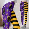 Black Yellow Purple Witch House Halloween Outfit Leggings