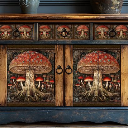 Boho Rustic Red Mushroom Cottagecore Decoupage Tissue Paper