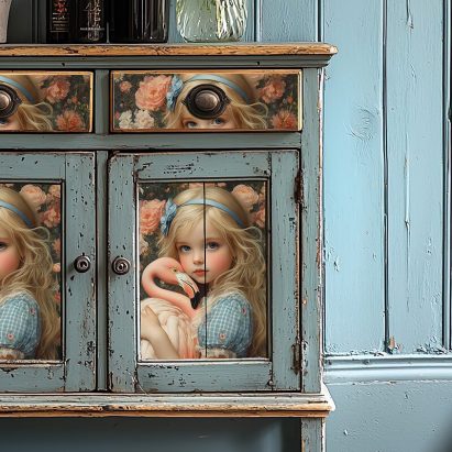 Alice in Wonderland with Flamingo Tissue Paper