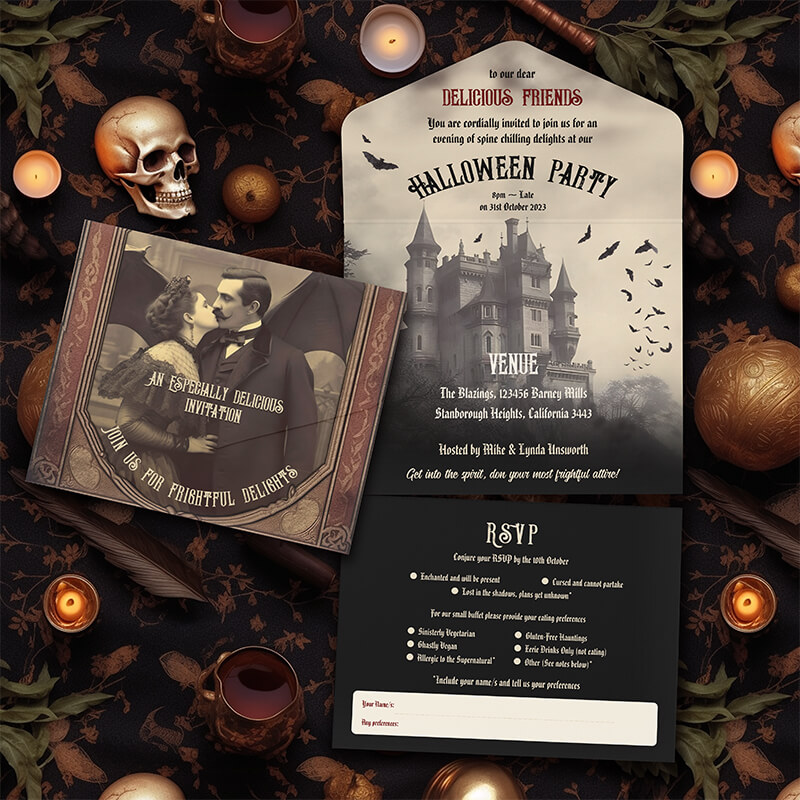 Personalised Castle Dracula Adult Halloween Invitation