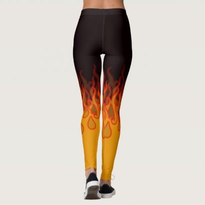 Alternative view of Hot Rod Custom Paint Flames on Black Leggings