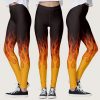 Hot Rod Custom Paint Flames on Black Leggings
