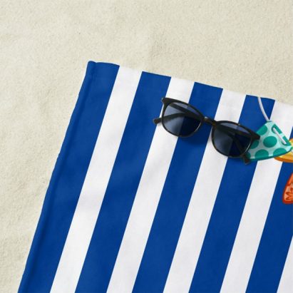 Alternative view of Personalised Nautical Striped Summer Campervan Beach Towel
