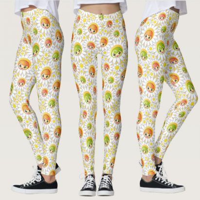 Doll Faces and Daisies Leggings